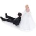 TOUFA Cake Topper Synthetic Resin Bride & Groom Wedding Cake Topper Romantic Wedding Party Decoration Adorable Figurine Craft Gift Black & White 4 - Buy Online on GoSupps.com