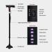 Multi-Function Intelligent Elderly Crutches Walking Cane Stick Adjustable LED Light Non-Slip Telescopic Walking Stick Smart Radio Alarm Aluminum Crutches Black powerfully - Buy Online on GoSupps.com