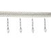 Yalulu 4 Yards Braided Hanging Beads Tassel Trim Fringe Fabric Ribbon Trimming Handwork DIY Craft Sewing Accessory Lace for Home Curtain Table Decoration (White)