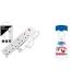 Heavy Duty Extension Lead UK Pin Plug and Cable 4 Gang Way 2m Power Adapter Multi Socket Mains Strip (White 1 Pack) & Dr. Beckmann Carpet Stain Remover | Works in 3 mins | 650 ml