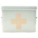 Blush Retro Enameled First Aid Box for Medicine Storage and Home Decor with Lid and Removable Tray