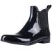Evshine Women's Short Ankle Rain Boots Lightweight Chelsea Rain Boots Rubber Waterproof Booties 9 Black