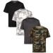 RBX Boys Active T-Shirts 4 Pack Athletic Performance Short Sleeve Sports Tees (Big Boy) Dark Camo/White Camo 14-16