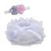 PythJooh Newborn Baby Girl Tutu Bloomers Skirt Headband Set Toddler Ruffle Pettiskirt with Nappy Cover Photo Props Set for 0-2Years 0-6 Months White