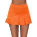 Ekouaer Women's Athletic Golf Skorts Lightweight Skirt Pleated with Pockets for Running Tennis Workout Orange Small