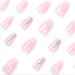 Foccna French Tip Press-On Nails - Medium Gradient Glossy Pink Coffin Nail Tips with Bling | 24PCS Artificial Manicure for Women & Girls - Buy Online on GoSupps.com