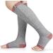 Buy Compression Stockings with Zipper for Men & Women | 20-30 mmHg Knee High Support Socks for Varicose Veins & Edema - Open Toe Gray - Buy Online on GoSupps.com