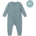MORI Organic Cotton/Bamboo Zip Up Sleepsuit for Baby Boys/Girls | 18-24 Months | Ribbed Blue - Buy Online on GoSupps.com