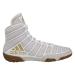 Adidas Men's Varner Wrestling Shoe, White/Matte Gold/Brown, 7.5