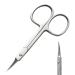 DEONZA Cuticle Scissors Fine Curved Blade, Scissors for Cuticles Care Professional Manicure pedicure Scissors with Precise Pointed Tip Grooming Blades, Eyebrow, Eyelash, and Dry Skin (Silver)