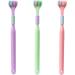 Soft Three-Headed Toothbrush for Kids & Adults - Purple Manual Toothbrush for Gentle Cleaning & Tongue Coating - Buy Online on GoSupps.com