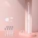 Travel Toothbrush Adult Rechargeable Electric Toothbrushe with 8 Brush Heads 6 Cleaning Modes and Smart Timer IPX7 Soft Bristles Toothbrush Travel Home (Color : Pink)