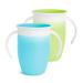 Munchkin Miracle 360 6+ months 7oz baby drinking clerk (2-pack).Free flow cups for toddlers.Training cup BPA-free leak-proof dishwasher-safe baby drinking bottle (blue/green) Blue/Green