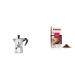 Bialetti Moka Express Aluminium Stovetop Coffee Maker Silver 1 Cup & Kimbo Espresso Napoli Ground Coffee Vacuum Sealed Bag Authentic Italian Coffee 1 x 250g + Espresso Napoli Ground Coffee