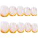 MENILITHS 24Pcs/Set Press On Nails Tulip Orange French Pearl False Nails Acrylic Fake Nails Full Cover Nails Tips Artificial Finger Manicure Press on nails for Women and Girls - Buy Online on GoSupps.com