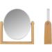 LOTIKO Double Sided Makeup Mirror with Bamboo Stand - 1X/3X Magnification, 360 Swivel, Oval Vanity Mirror for Beauty Gifts - Buy Online on GoSupps.com