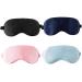 UUYYEO 4 Pcs Satin Sleep Eye Masks Silky Sleep Masks Soft Sleeping Masks Sleeping Eye Covers Shades Eye Blindfolds with Elastic Strap for Women Men