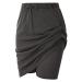 JACK SMITH Women's Stretchy Knee Length Skirt Athletic Skort Drawstring Waist with Pockets Deep Gray XX-Large