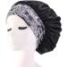 Satin Silk Sleep Cap for Women | Adjustable Hair Bonnet for Night Sleep in Black - Buy Online on GoSupps.com