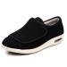 LGZY Women's Diabetic Walking Shoes Fleece Thickening for Elderly Womens Edema Swollen Feet Adjustable Strap Plantar Fasciitis Slippers Breathable Supportive Sneakers Nizi Cloth Black 43.5 EU 43.5 EU Nizi Cloth Black