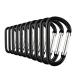 SWATOM Aluminum Carabiner Clip Snap Hook Keyring 1.6/1.8/2.2/2.4/2.8 Inch Carabiners Keychains Black(10P/20P) 1.6 Inch 20P