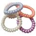 Spiral Hair Bands Plastic Hair Coil Ties Ponytail Bunches Holder Cord Bobbles for Women Girls Pastel Pearl 5pc Set