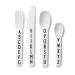 Design Letters tritan cutlery for baby and kids 4 pcs. (White) - BPA-free BPS-free and EA-free With A-Z alphabet print drop-safe dishwasher safe CUTLERY White - Cutlery
