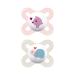 Mam Start nan pacifier in the set of 2 pieces from rubber with pacifier holder 0-2 months pink/white pink/white 2 unit (confezione da 1)