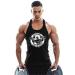Cabeen Men's Workout Sport Tank Tops Gym Vest Bodybuilding Fitness Muscle Shirts Large Black