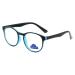 Newada round reading glasses for women and men retro oval blue light blocking computer reader HD blind protection flat light mirror (color: blue size: +2.00)