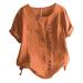 Cute Shirts Summer Shirts Women's Casual Loose Fit Linen Vintage Retro Womens Sexy Summer Tee Shirts 2023 Family Tops Orange XX-Large