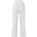 Men's Cotton Linen Work Trousers | Relaxed Fit Drawstring Cargo Pants | Y2K Pattern | Pockets | White - Buy Online on GoSupps.com