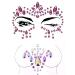 Blindery Mermaid Pink Face Gems Rhinestone Face Jewels Tattoo Rave Body Stickers Festival Chest Gems for Women and Girls 2PCS (Face Gem2)