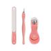 Manicure Combination 3-Piece Nail Clippers Nail Clippers Dead Skin Pick Nail File Nail Suit Pink