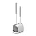 MIBIO Toilet Plunger and Brush, Bowl Brush and Plunger Combo with Holder for Bathroom Cleaning, 2-in-1 Heavy Duty Plunger Set with Powerful Pump & Unique Water Storage Design(White, 1 Set)