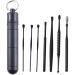 1Set Black Reusable Massage Spiral Earpick Dual-End Wax Remover Ear Care Tools Ear Wax Removal Tool Ear Canal Cleaner Spoon Attractive Processing Ear Care(7.5cm-9.1cm)