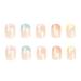 Hkanlre Square French Press on Nails - Short Acrylic Flower False Nails for Women/Girls 24PCS - Buy Online on GoSupps.com