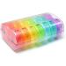 Weekly AM/PM Pill Box - Daily Organizer for Fish Oil Vitamins & Supplements | BPA-Free Dust-Proof | Colorful Rainbow Design - Buy Online on GoSupps.com