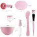 Facial Care Mask Mixing Tool Sets Bowl Stick Brush Gauge Cleaning Mat 9 in 1 Set Pink - Buy Online on GoSupps.com