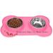 Hubulk Pet Dog Bowls Set - 2 Stainless Steel Bowls with Non-Skid Silicone Mat + Food Scoop for Small Medium Large Dogs and Cats | No Spill Water and Food Feeder Bowls (Small Pink) - Buy Online on GoSupps.com