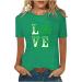 Womens St. Patrick's Day Shirts Casual Lucky Green Tshirts Shorts Sleeve Summer Tops Shamrock Heart Graphic Tees F54-green XX-Large