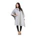 Betty Dain Reversi Reversible Coloring/Styling Cape, Two-Sided Cape, Black Side Has Chemical Proof Finish for Processing, Snap Closure at Neck, 50 x 60 Inches, Silver/Black Silver / Black