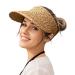 Visors for Women Straw Sun Visors for Women Packable Sun Hat Womens Visor Handmade Straw Hats for Women Beach Hats for Women Khaki