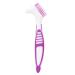 2pcs Double Bristle Head Denture Cleaning Brush Set Toothbrush Denture Portable Ergonomic Multi-Layered Bristles False Teeth Brush for Denture Care and Retainer Cleaning