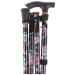 SilteD Walking Stick Trekking Poles Walking Stick Sturdy Printed Travel Five-Section Patterned Non Slip Crutch Cane Adjustable Folding Walking Stick Outdoor Sport Hik