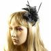 Black Chiffon Flower and Feather Fascinator on Comb. - Buy Online on GoSupps.com