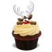 30 PREMIUM CHRISTMAS REINDEER STAND UP EDIBLE RICE CARD Cake Toppers XMAS D15