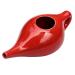 Ancient Impex Ceramic Neti Pot with 5 Sachets of Neti Salt | Natural Treatment for Sinus Infection and Congestion - Red Color Crackle Pattern