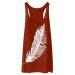 Aniywn Loose Summer Tank Tops, Womens Sleeveless Feather Printing Summer Racerback Tank Tops Camisole Vest Shirt Small Red