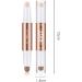 jojomis Highlighters Stick Double-Head Makeup Concealer Contouring Cream Set Face Highlighters Sticks - White+ Light coffee - Buy Online on GoSupps.com